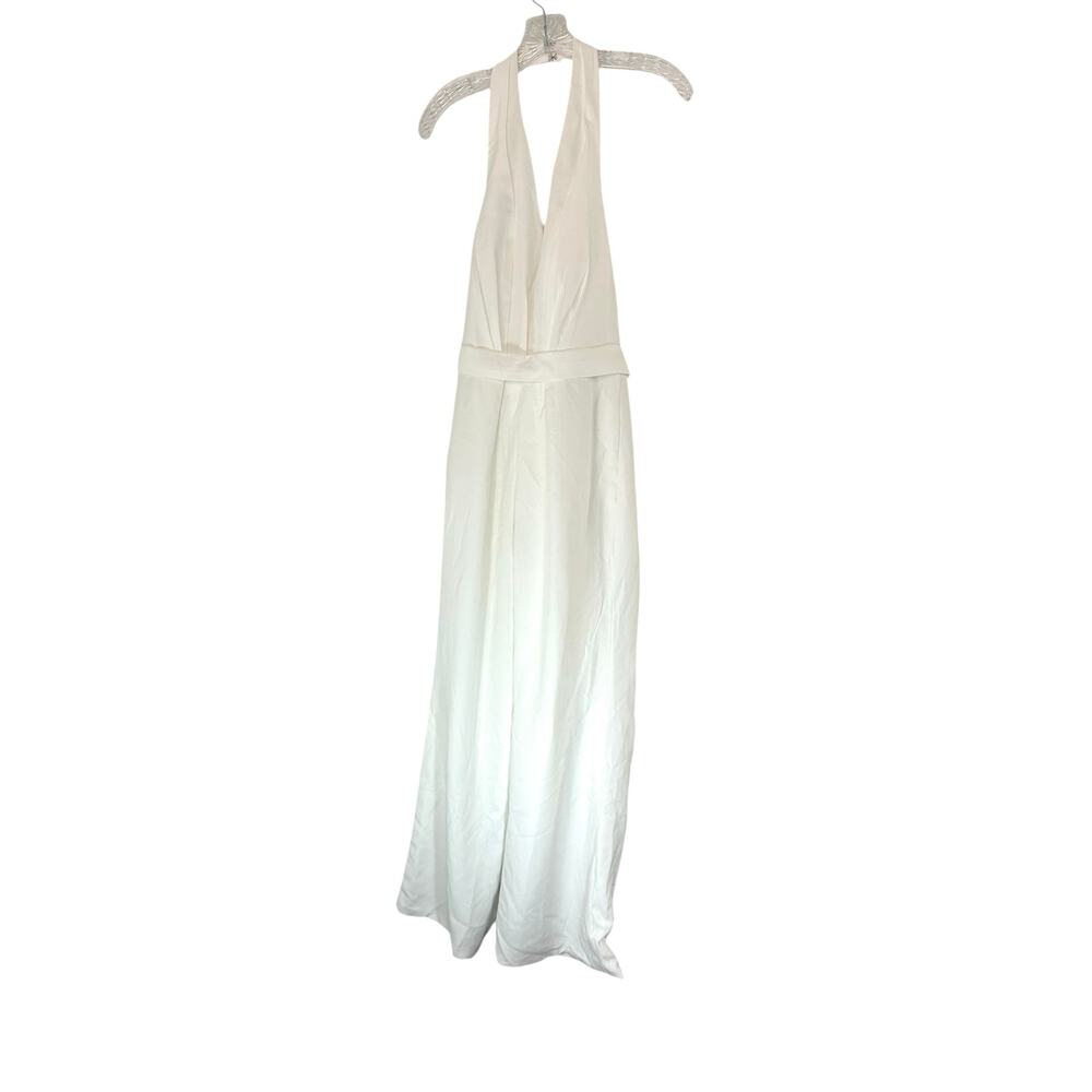 New with Tags LanTing Bride White Bridal Shower Wedding Halter Jumpsuit